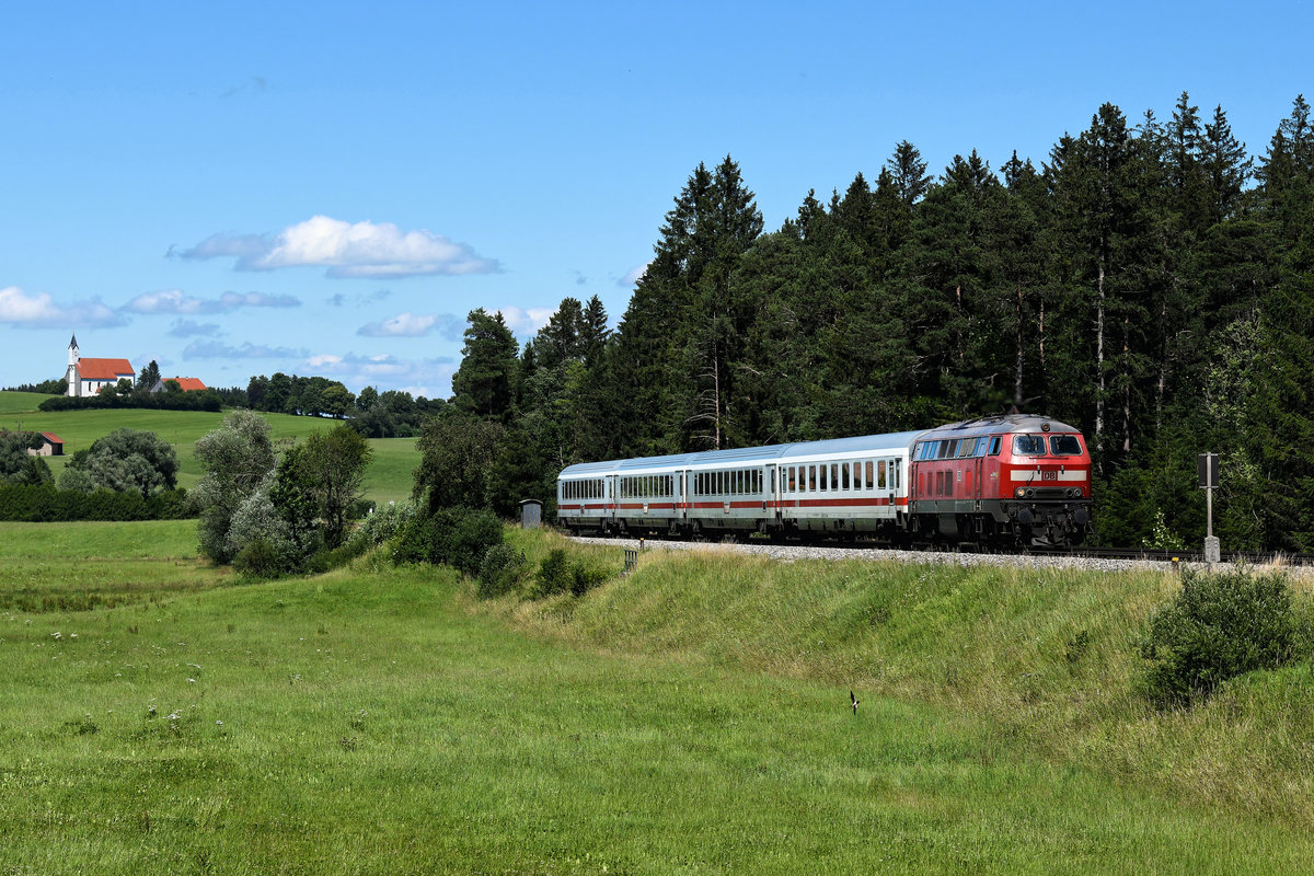 Bei Sankt Albarn konnte ich am 05. Juli 2020 den verspäteten IC 2085 aufnehmen. Es führte die Ulmer 218 487.