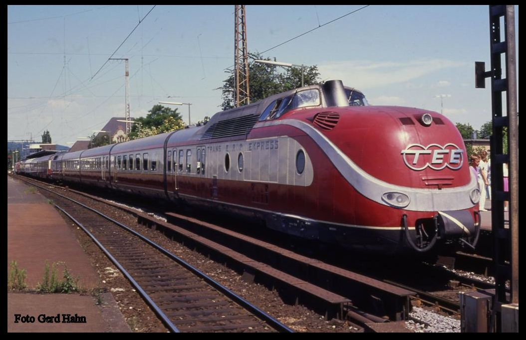 Beim Eisenbahnjubiläum in Herford war am 17.6.1989 auch der VT 601019 zu Gast.