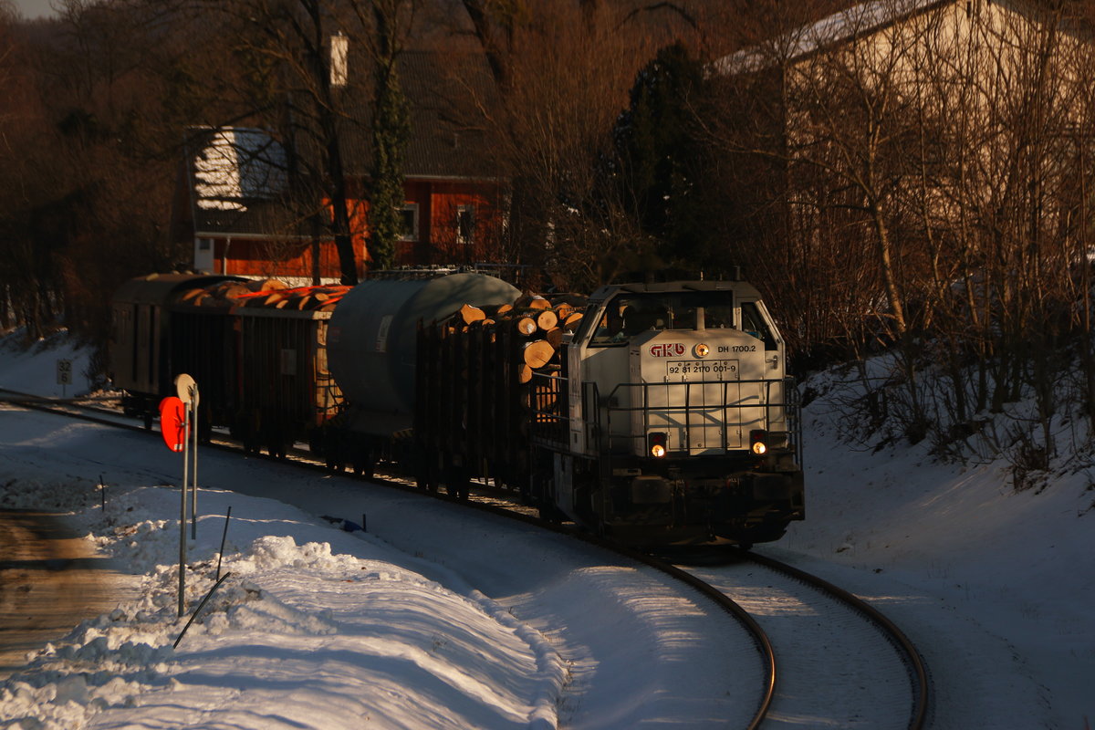 Bereita am  Heimweg  Güterzug 71382 kurz vor Deutschlandsberg am 27.Januar 2017