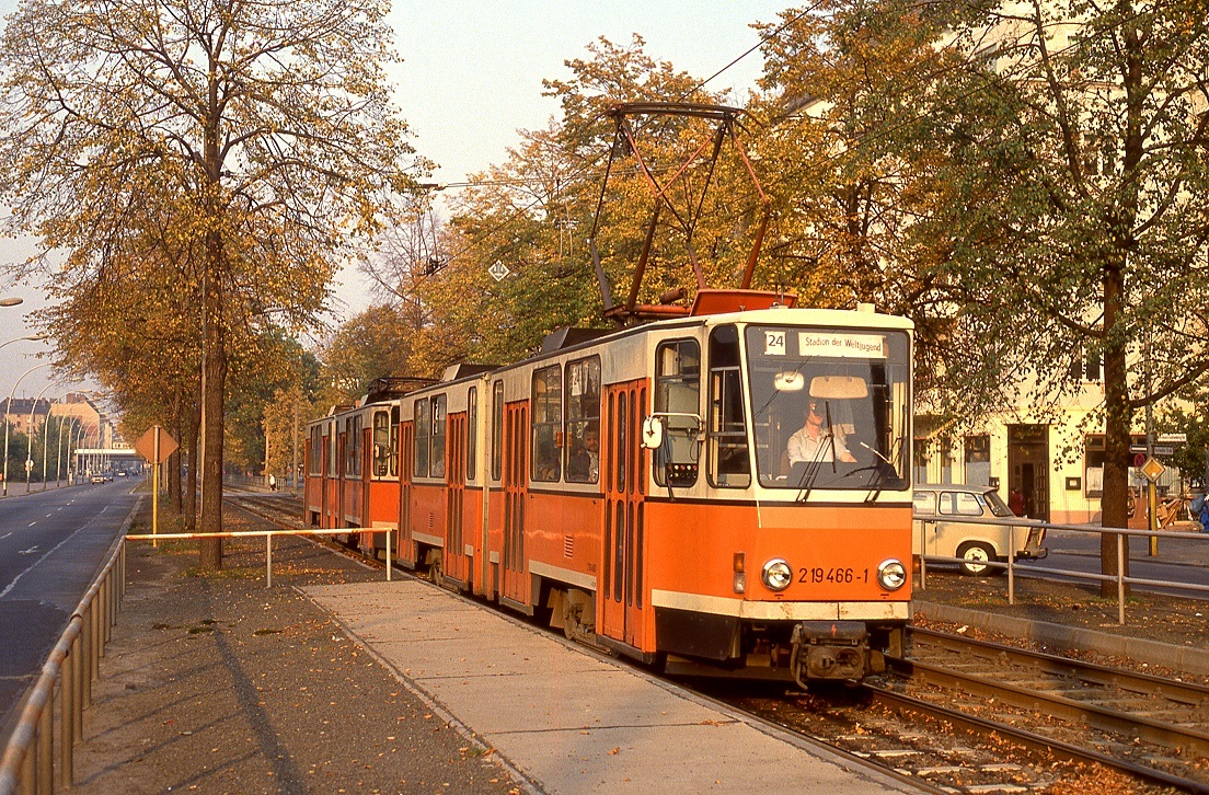 Berlin 219 466 + 219 467, Greifswalder Straße, 10.10.1991.
