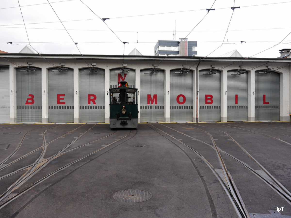 Bern Mobil - Dampftram Lok G 3/3 12 im Depot Eigerplatz zur Vorbereitung der Tramparade anlässlich der 125 Jahr Feier des Berner Tram am 11.10.2015