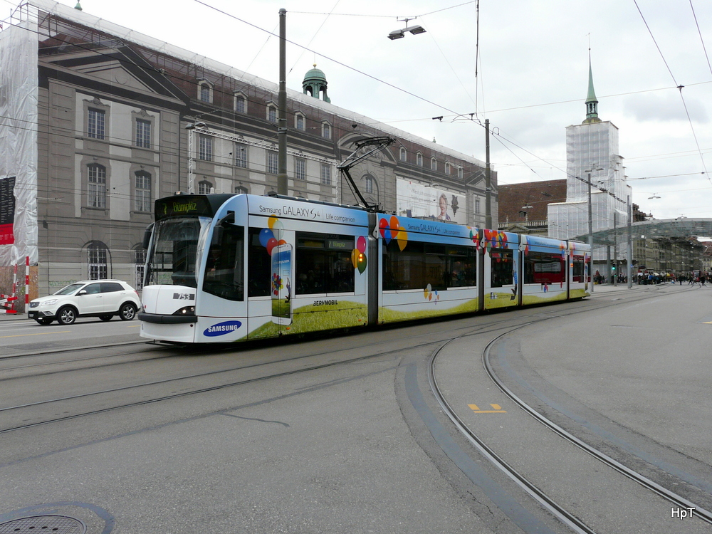 Bern mobil - Tram Be 4/6 753 unterwegs auf der Linie 7 in Bern am 01.03.2014