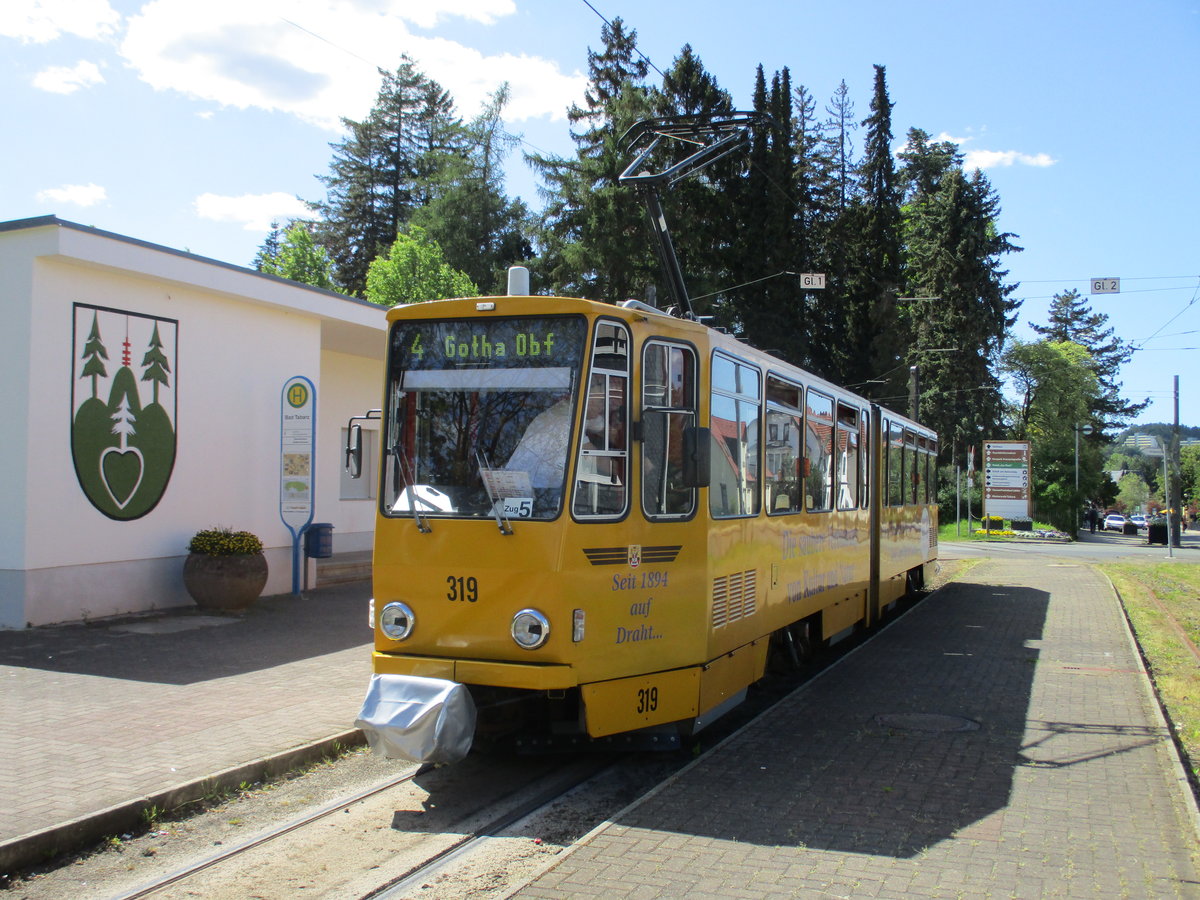 Bevor ich meine Fototour für den 28.Mai 2020 beendete,fotografierte ich die Thüringer Waldbahn mit dem Tw 319 in Tabarz.