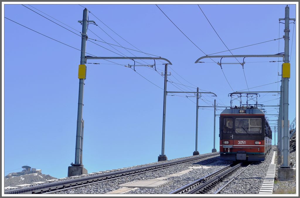 Bhe 4/8 3052 auf Bergfahrt bei Rotenboden. (05.08.2013)