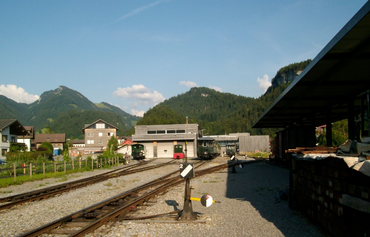 Blick auf den Bahnhof Bezau am 25.7.2014