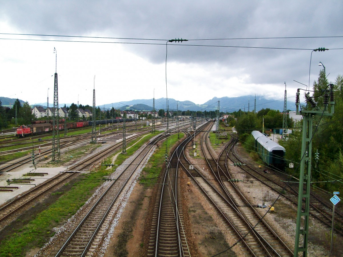 Blick auf den Bahnhof Freilassing am 3.9.2014.