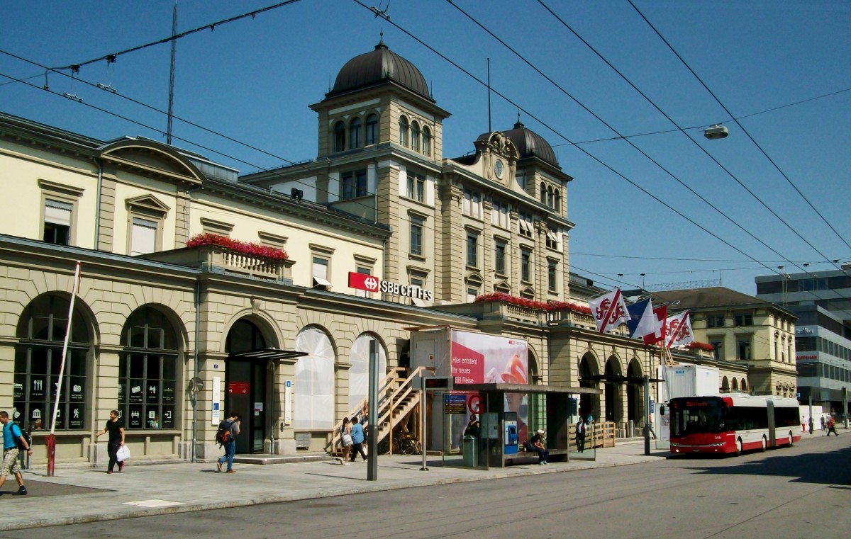 Blick auf den Bahnhof Winterthur am 25.7.2014