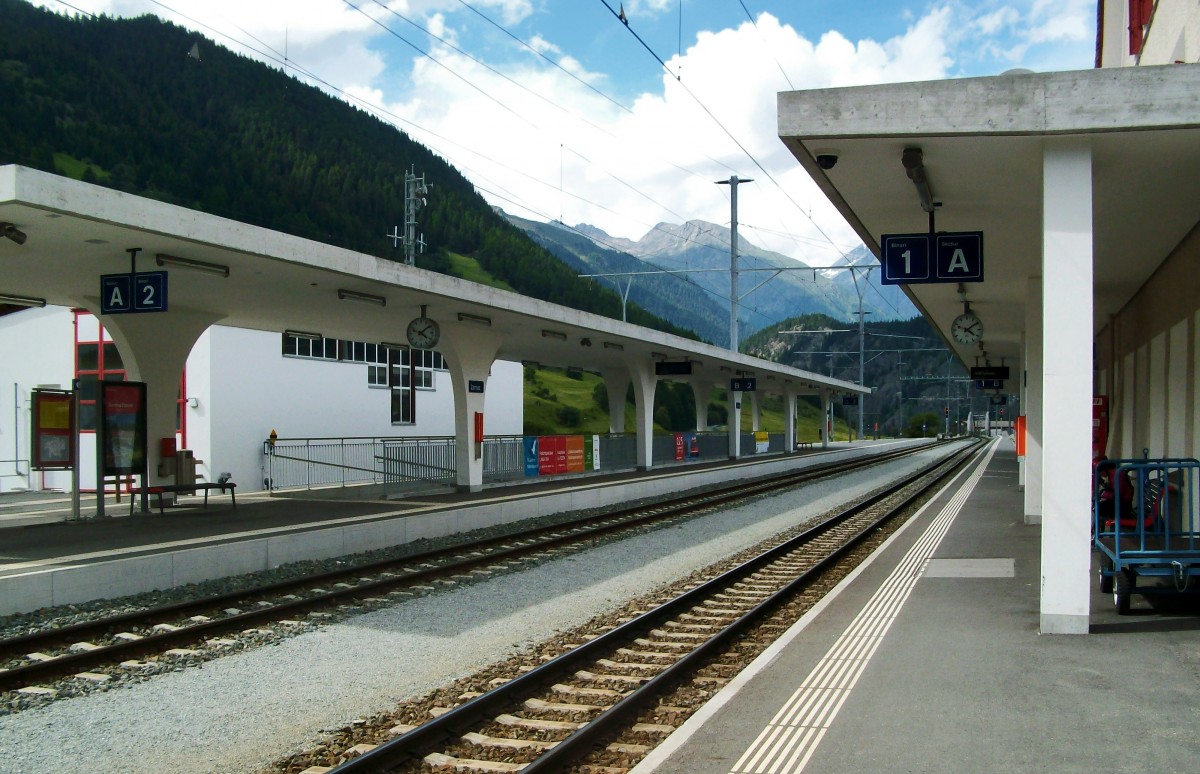 Blick auf den Bahnhof Zernez am 23.7.2014