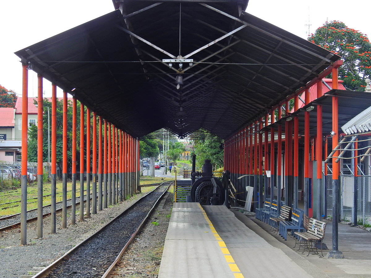 Blick auf den Bahnsteig der Estación de Ferrocarril al Atlántico in San Jose, der Hauptstadt von Costa Rica am 22.08.2016.