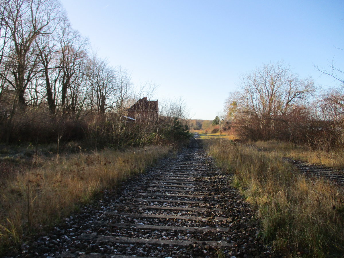 Blick auf dem ehemaligen Bahnhof Prenzlau Vorstadt am 30.November 2019
