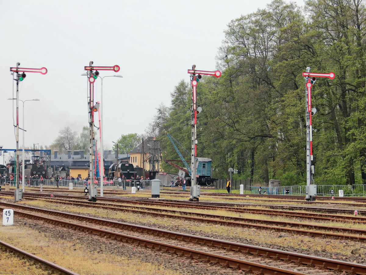 Blick auf das Gelände des Bahnbereich Wolsztyn am 29. April 2017