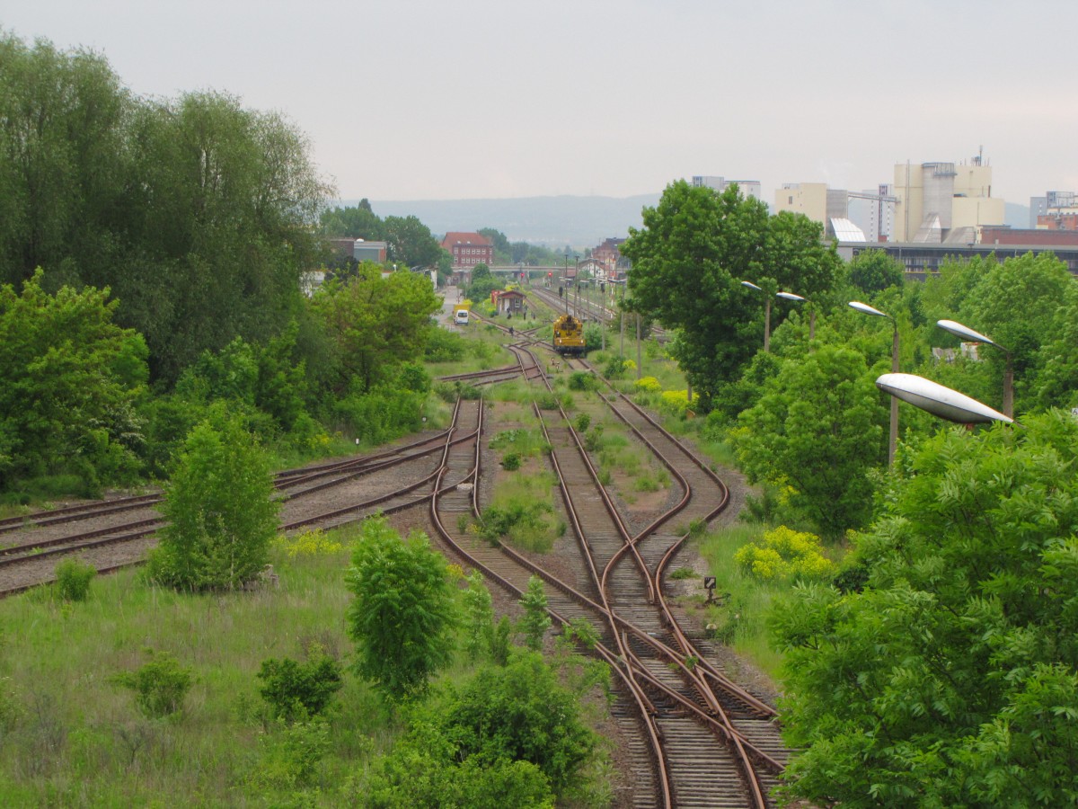 Blick auf die Gleisanlagen am 25.05.2013 in Erfurt Nord.