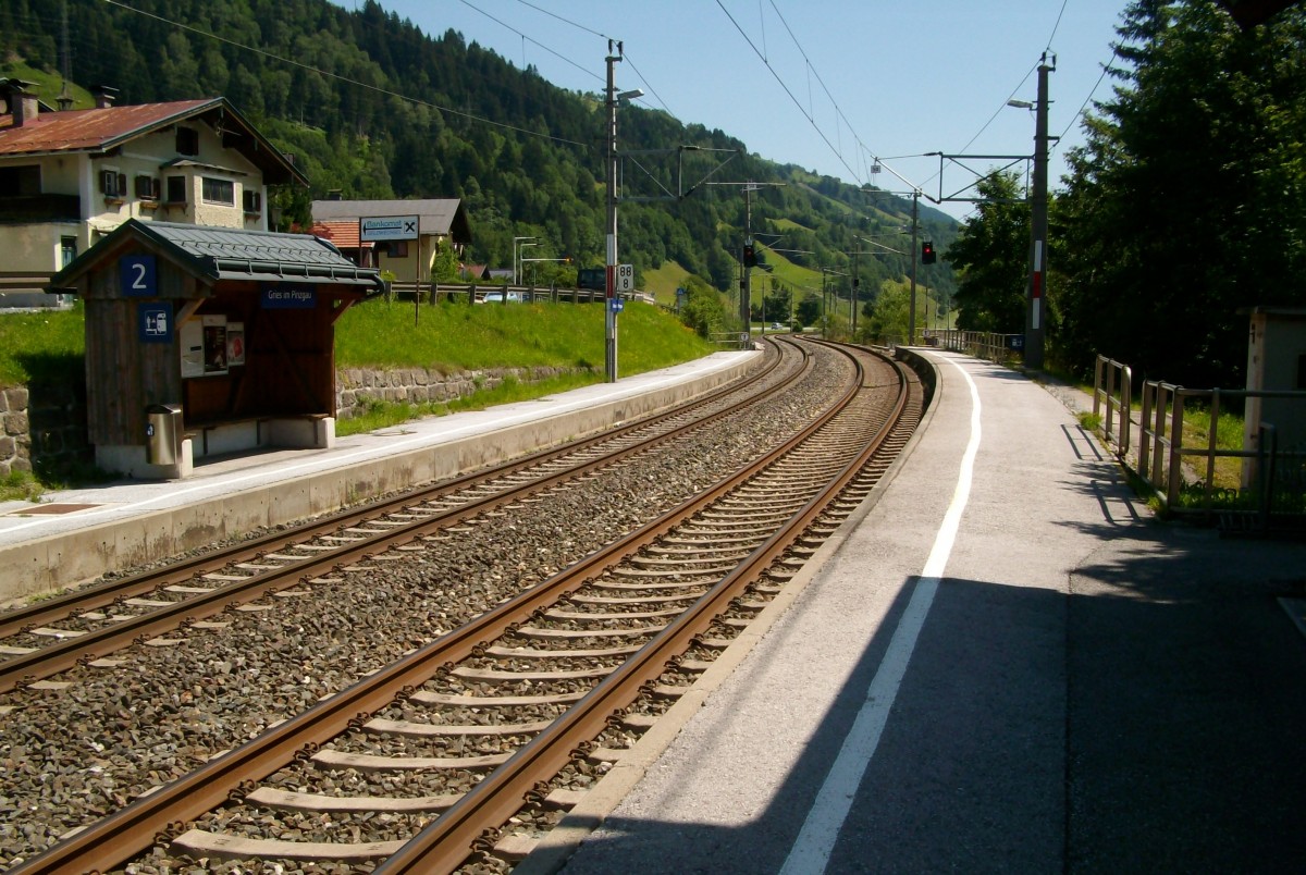 Blick auf die Haltestelle Gerling im Pinzgau am 8.7.2012