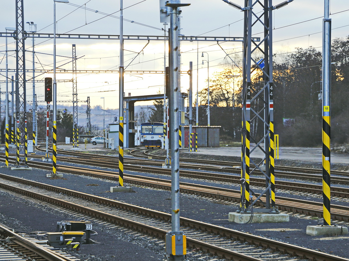 
Blick auf Teile des Bahnhofsgelände von Karlsbad (Karlovy Vary) am 22. Februar 2019.
