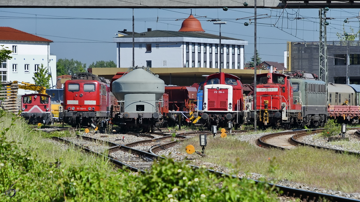 Blick auf den westlichen Gleisbereich des Eisenbahnmuseums in Nördlingen. (Juni 2019)