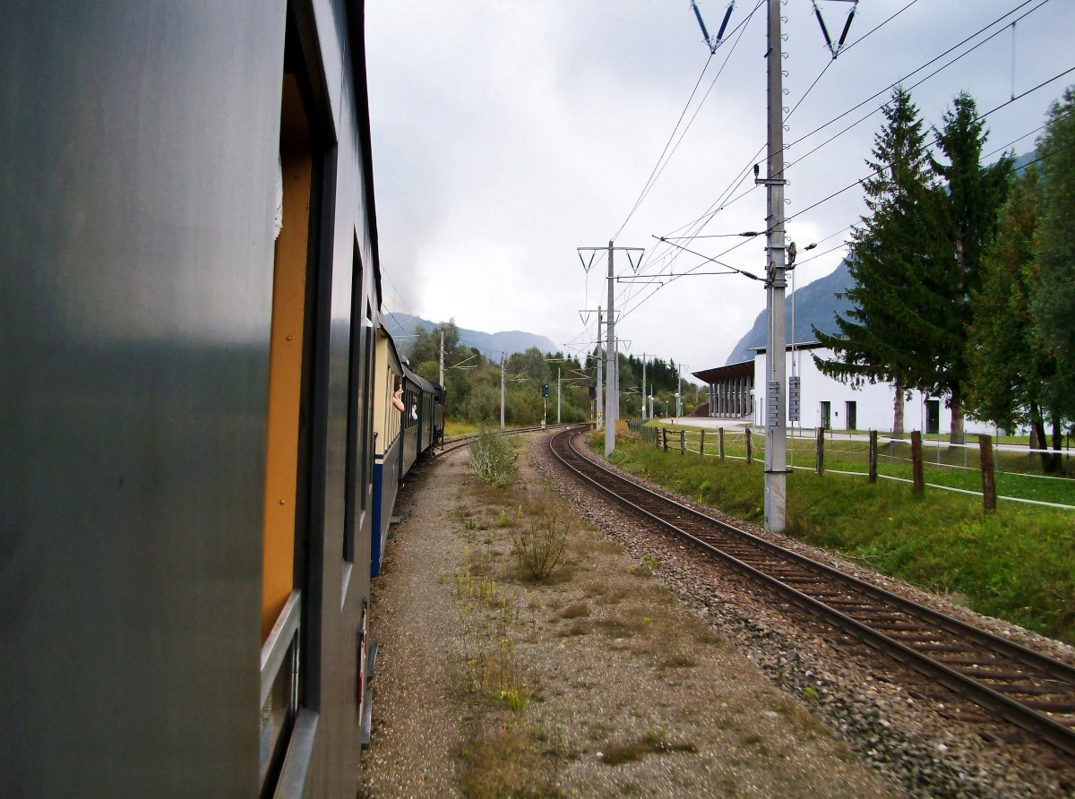 Blick aus dem Sonderzug, dieser anlässlich der Lienzer Südbahn-Tage von Lienz nach Spittal-Millstättersee verkehrte. Aufgenommen am 21.9.2014 in Dölsach