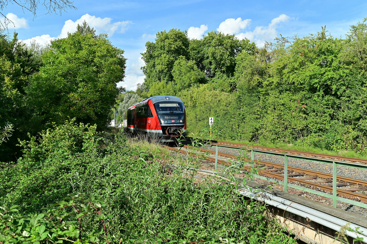 Blick in die Einfahrt von wo die Züge aus Buchen Odenwald in Bödigheim ankommen so wie hier der 642 690. 7.9.2022
Das ist mir die schlüssigste Ablehnungsbegründung die ich je bekommen habe. Lieber Admin, vielen Dank genau so hätte ich ebenfalls die Ablehnung begründet an deiner Stelle.  ein schönes Bild, leider lehne ich es ab, da der Zweig mittig doch zu sehr in den Triebwagen hineinragt. Daher gleiches Recht für alle.  LG Andreas  
