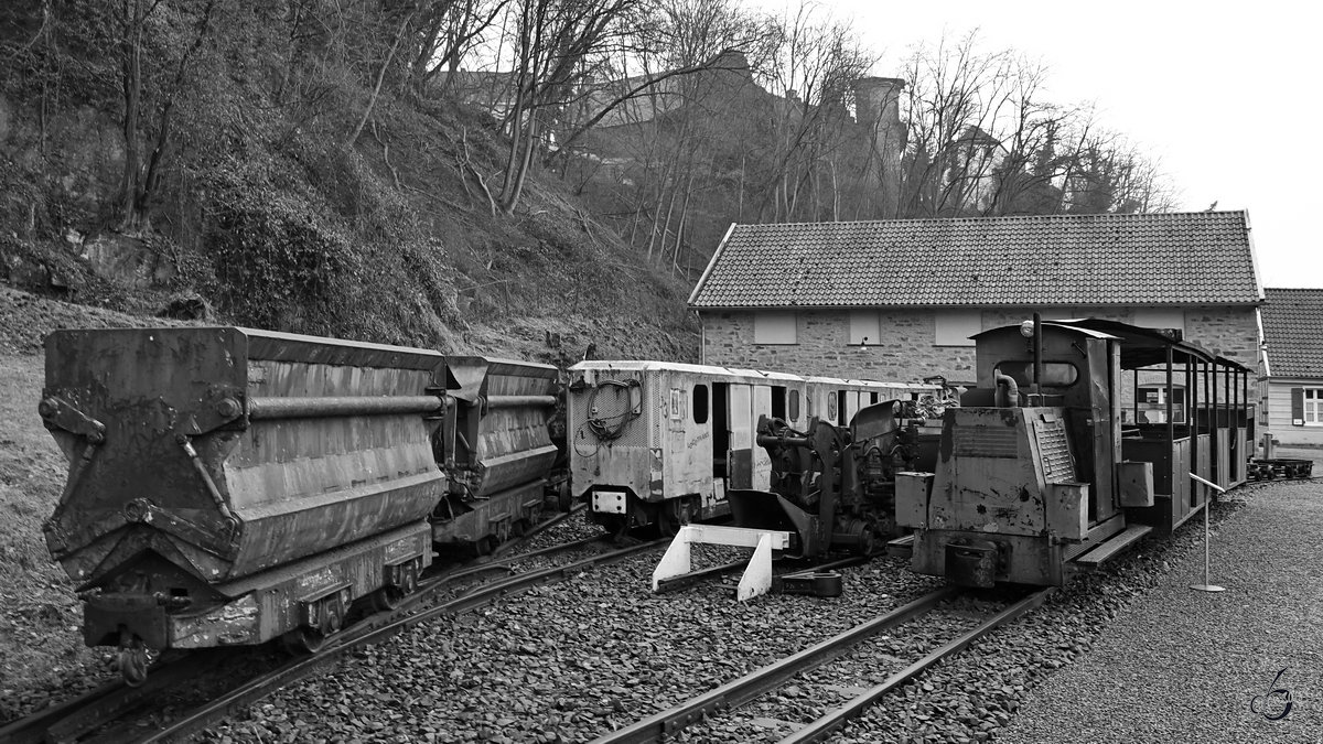 Blick in das Gruben- und Feldbahnmuseum Zeche Theresia. (Witten, April 2018)