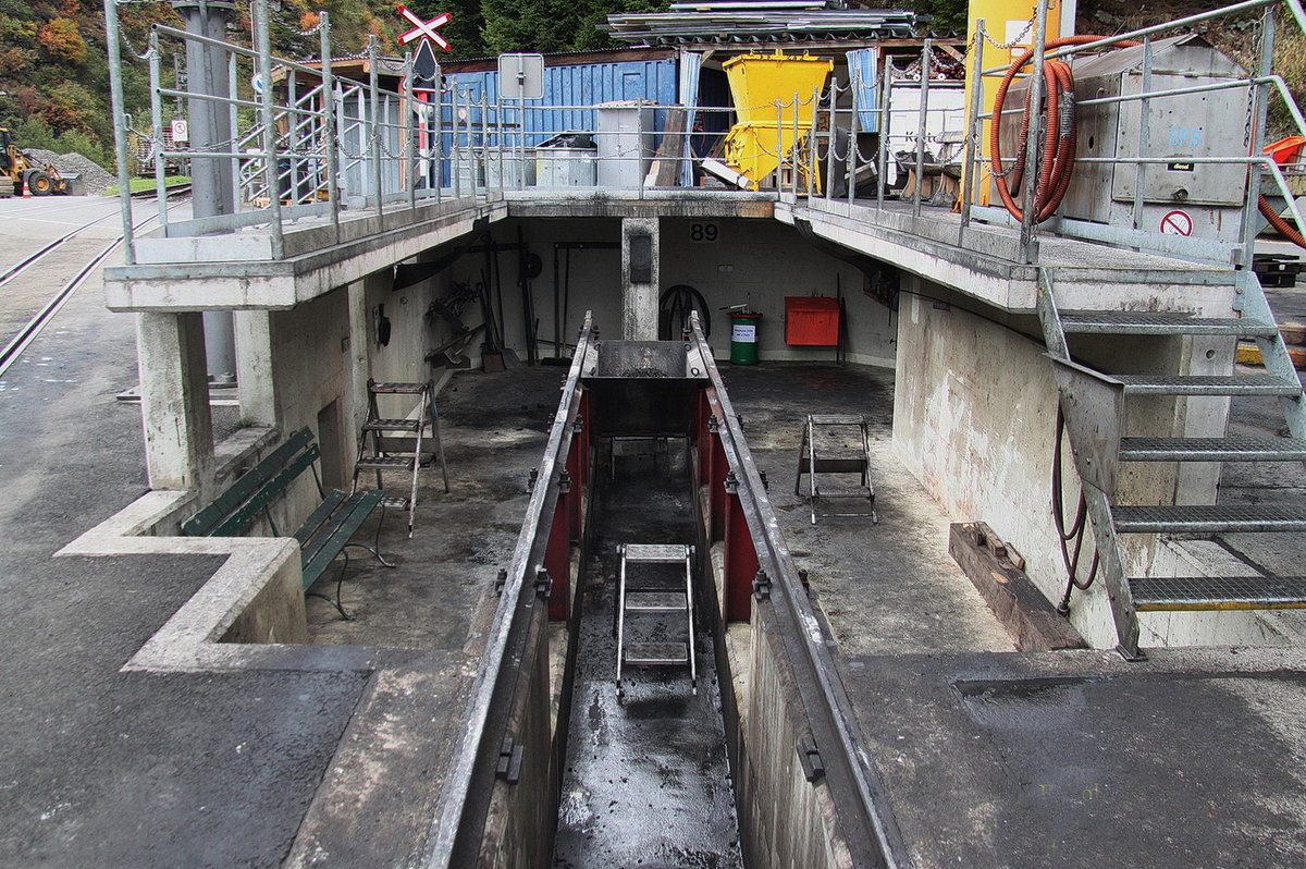 Blick in die Lokbehandlungsanlage im DFB Depot Realp.16.09.18