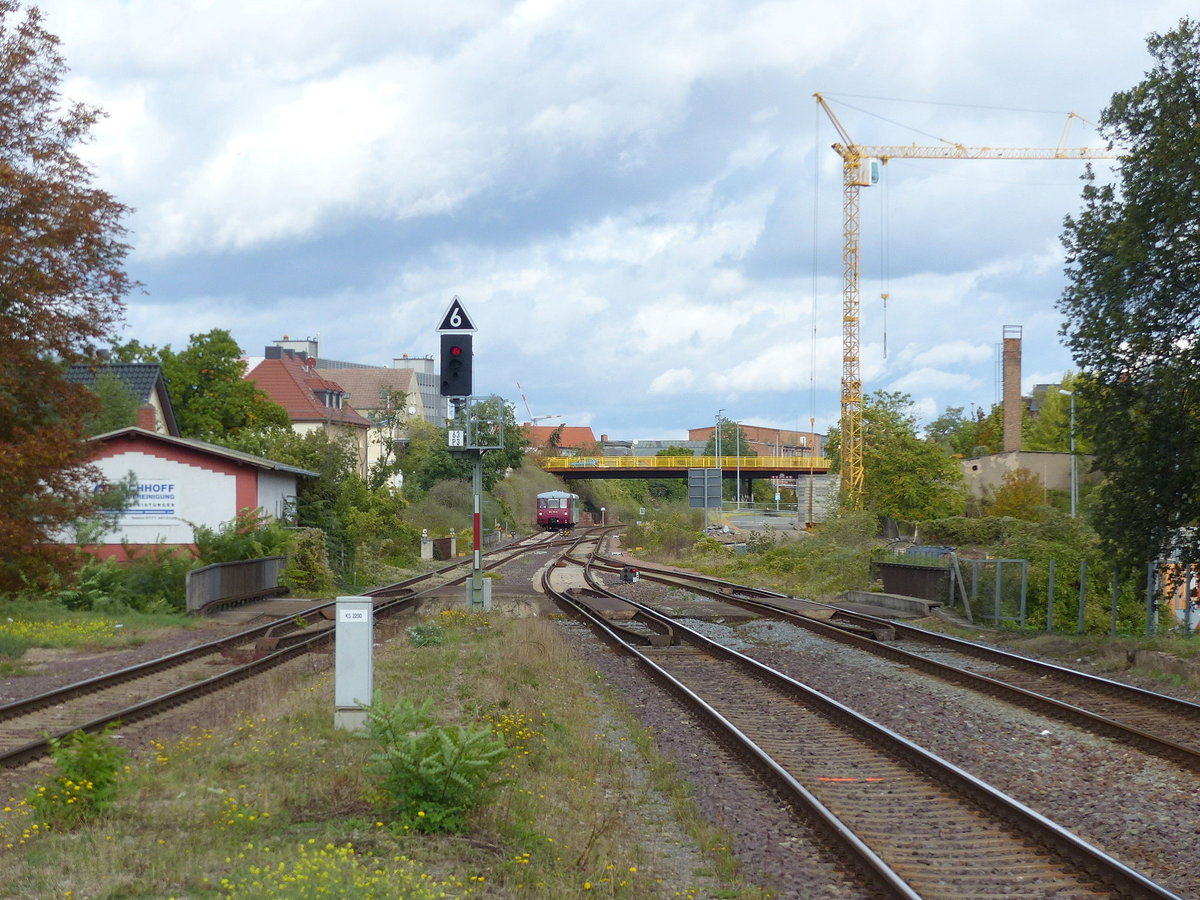 Blick in Richtung Magdeburg, am 28.09.2019 in Stafurt.