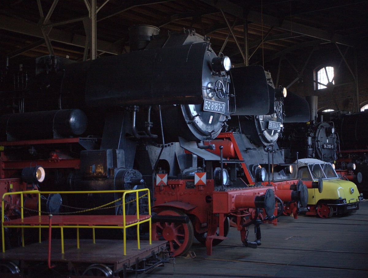 Blick in den Ringlokschuppen Eisenbahnmuseum Schwarzenberg. 14.02.2014 12:49 Uhr