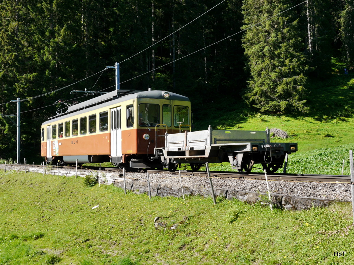 BLM -  Triebwagen Be 4/4 31   LISI   ( ex asm Oberaargau ) unterwegs kurz vor der Endhaltestelle Grütschalp am 14.08.2016
