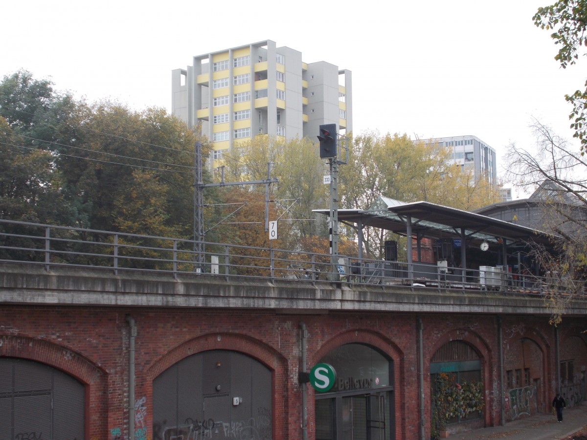 Blocksignal auf der Berliner Stadtbahn,am 05.Oktober 2014,in Berlin Bellevue.