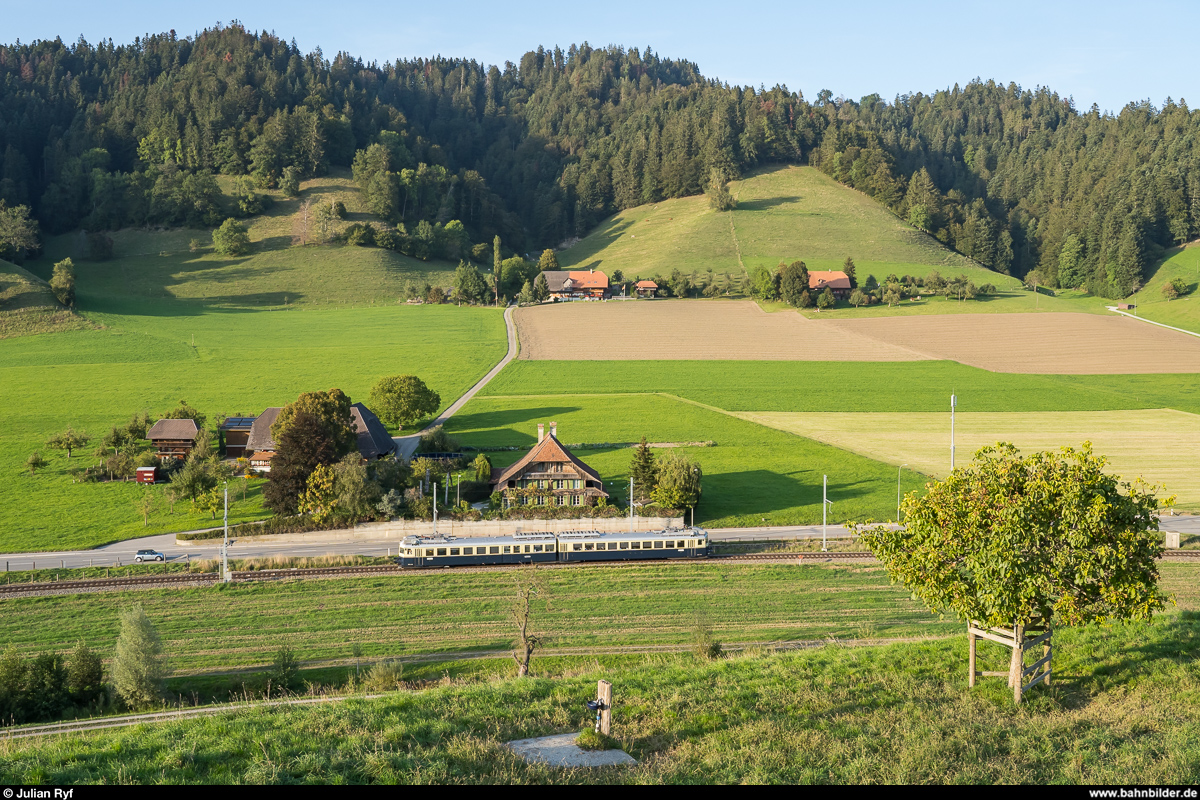 BLS BCFe 4/6 736  Pharao  am 20. September 2019 auf Sonderfahrt zwischen Bowil und Zäziwil.