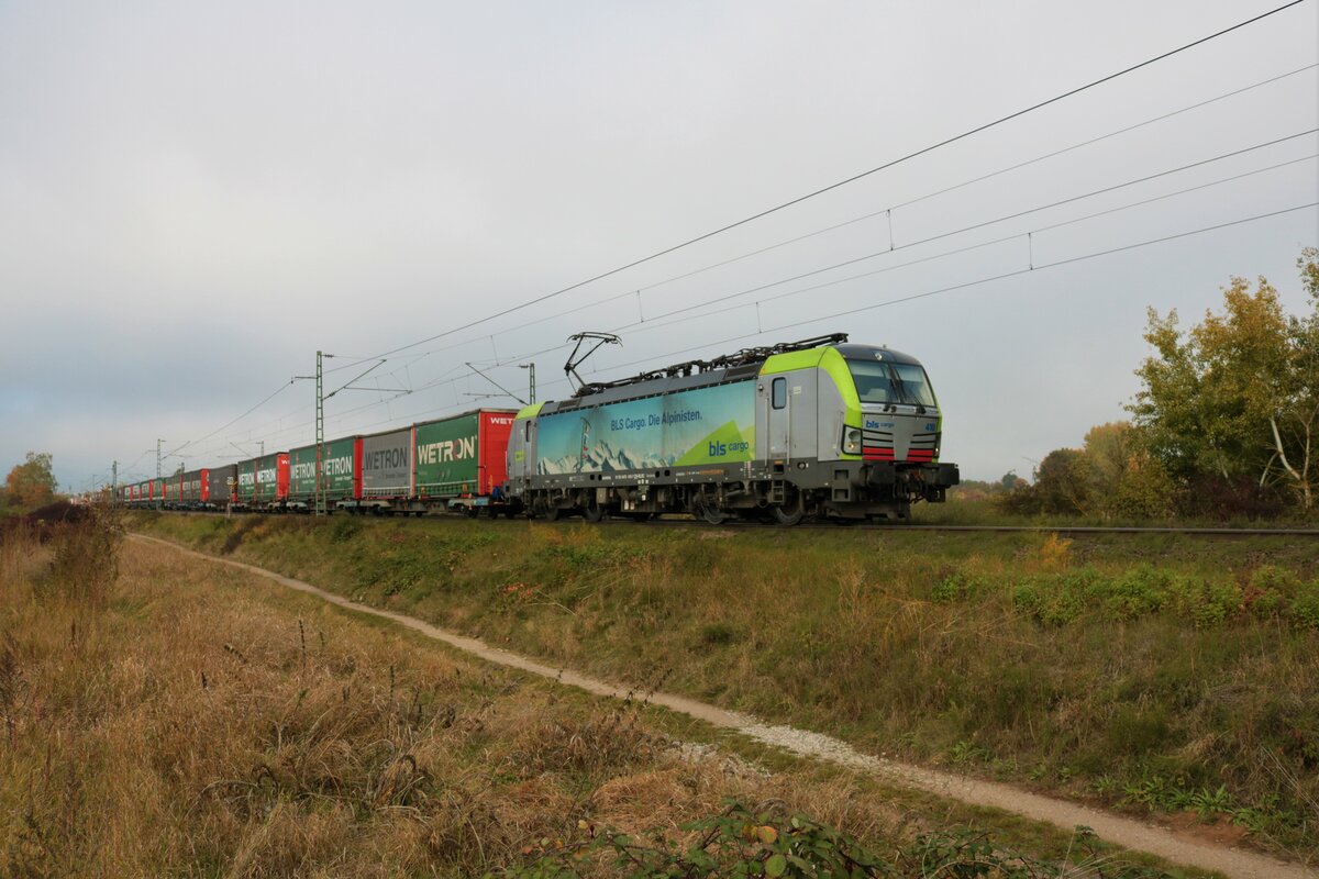 BLS Cargo Siemens Vectron 475 410-7 mit KLV Zug in Gau Algesheim am 16.10.21 