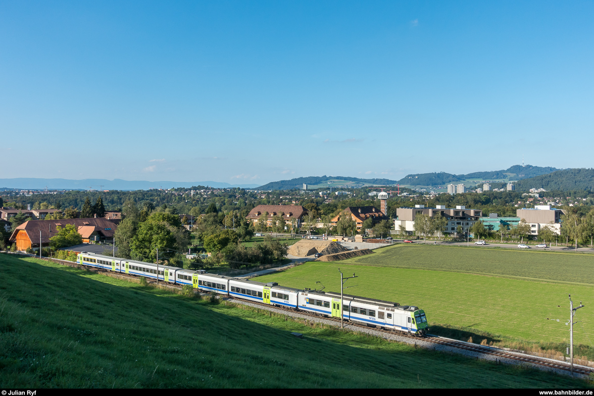 BLS RBDe 565 733  Boltigen  am 4. September 2018 als S4 Langnau - Thun bei Kleinwabern.