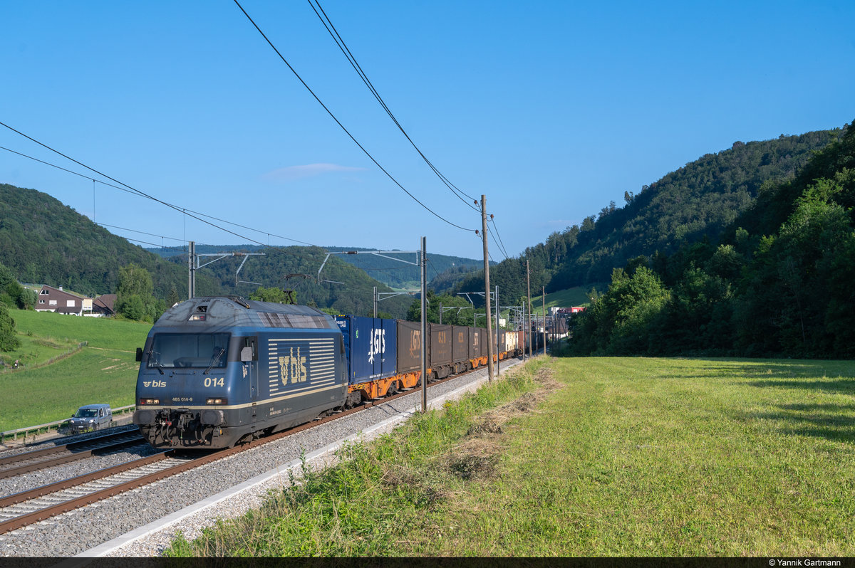 BLS Re 465 014-9  Spalenberg  am GTS UKV bei Tecknau am 25.06.2020 aufgenommen.