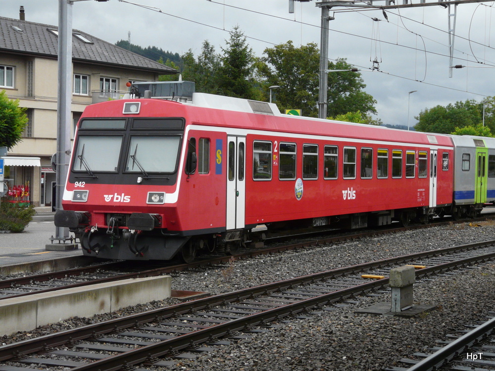 BLS - Steuerwagen ABt 50 85 80-35 942-2 im Bahnhof Hasle-Resau am 10.09.2013