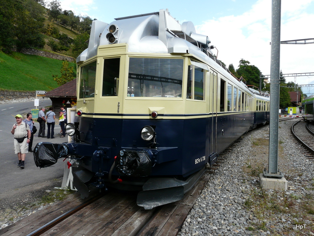 BLS - Triebwagen BCFe 4/6 736 in Ausserberg am 07.09.2013