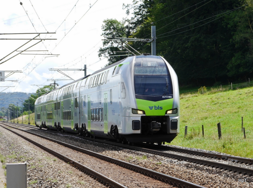 BLS - Triebzug RABe 515 003-2 unterwegs bei Münchenbuchsee am 09.08.2014