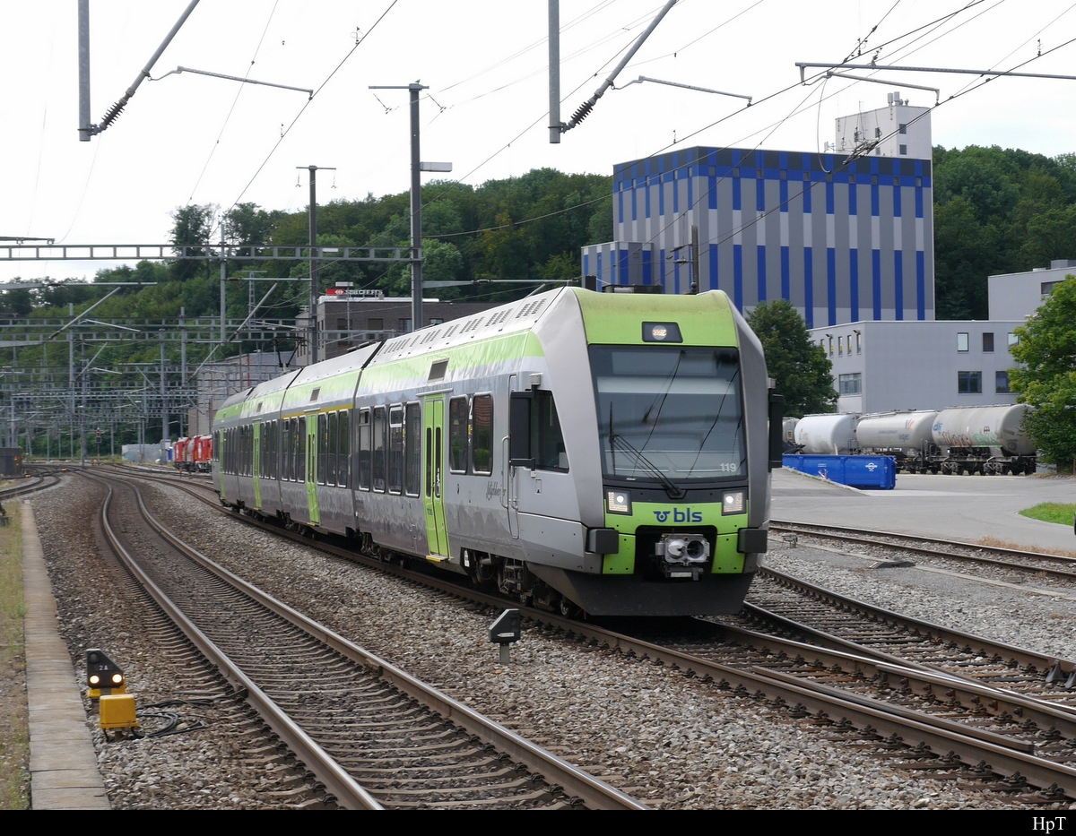 BLS - Triebzug RABe 535 119 bei der durchfahrt im Bahnhof Ostermundigen am 17.08.2019