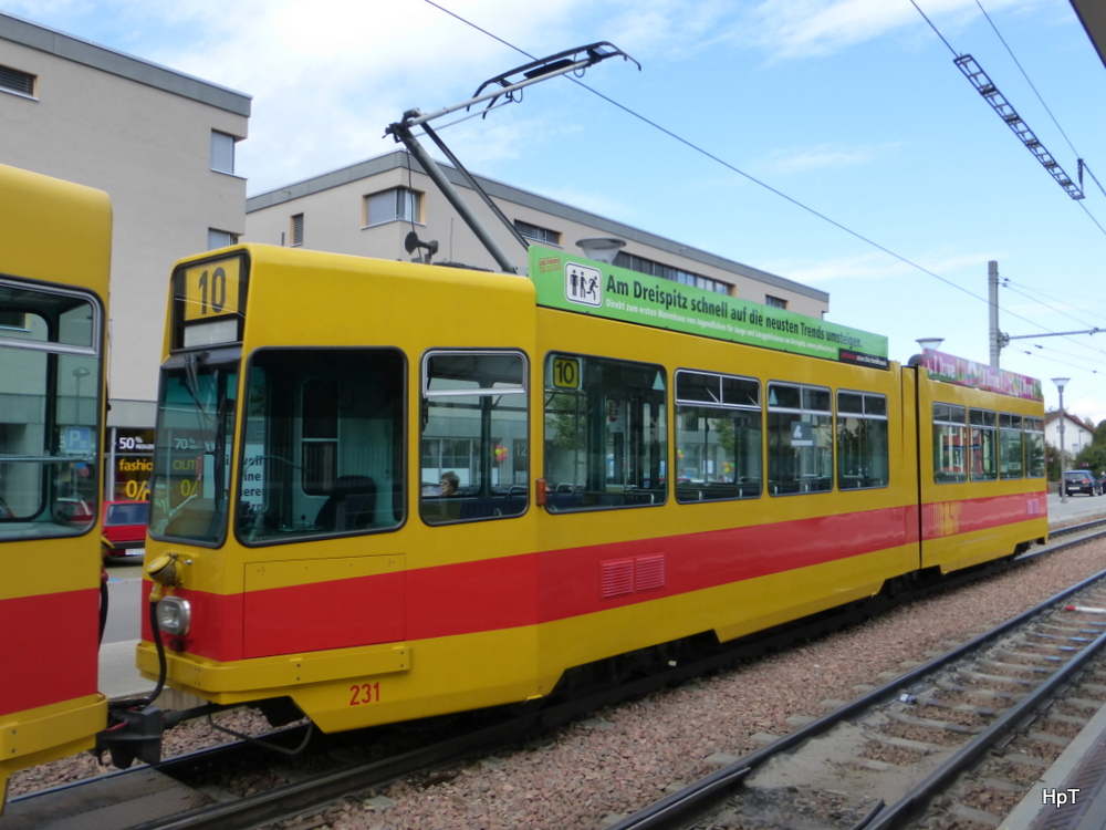 BLT - Be 4/6 231 unterwegs auf der Linie 10 in Dornach am 20.09.2014