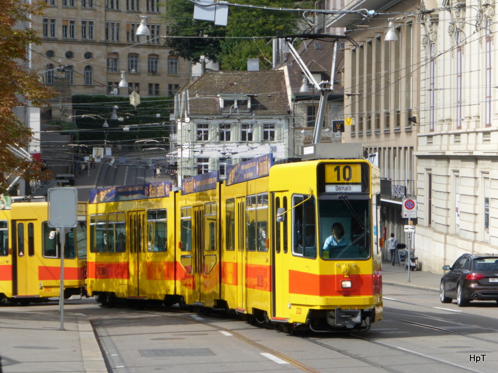 BLT - Be 4/8  232 unterwegs auf der Linie 10 in der Stadt Basel am 20.09.2014