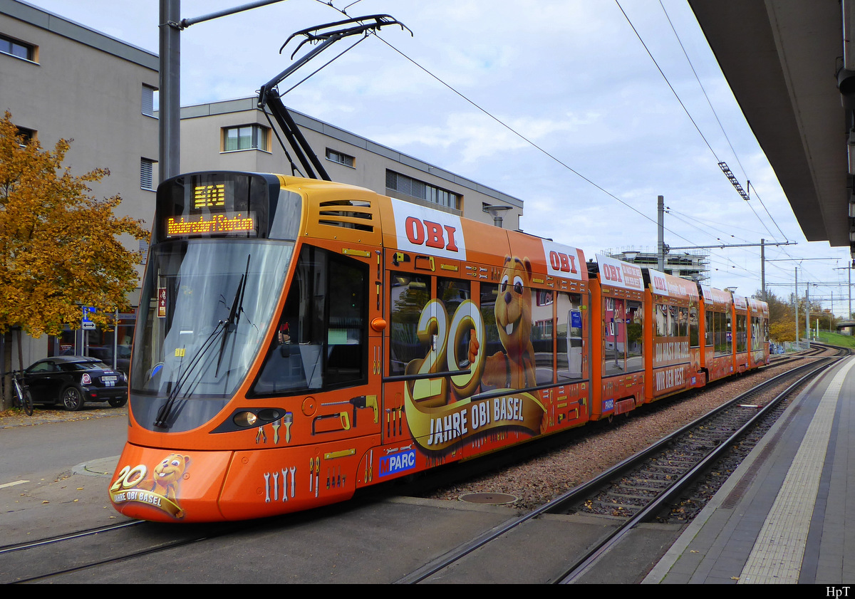 BLT - Tram Be 6/10 182 in Dornach am 09.11.2019