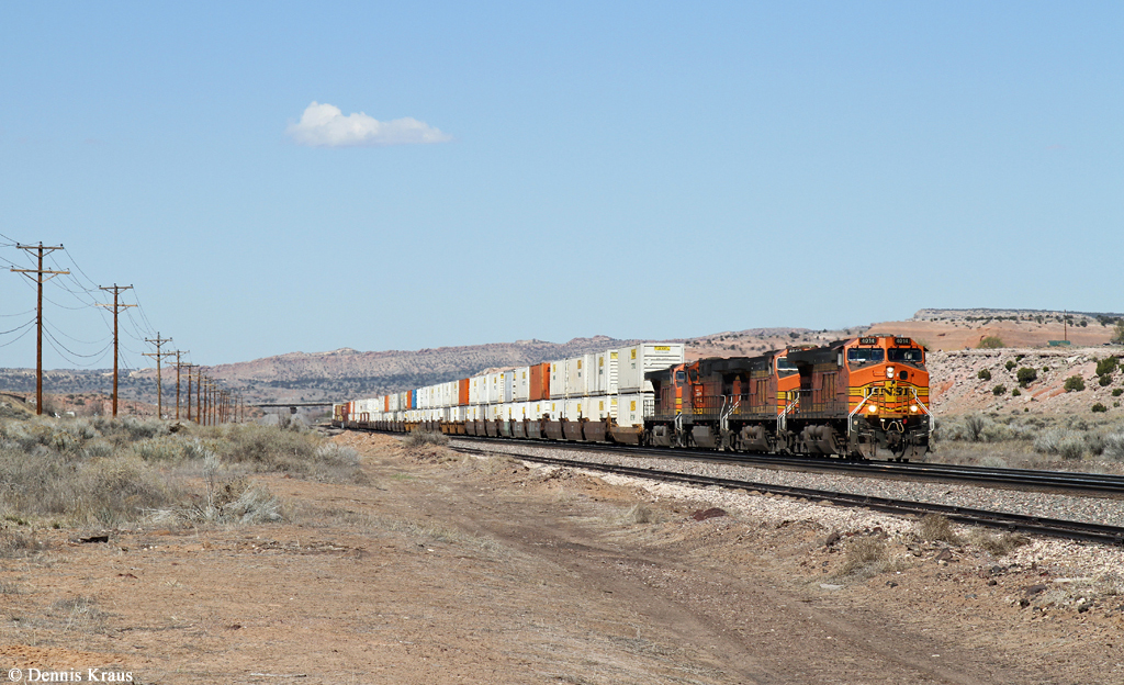 BNSF 4014 mit Containerzug am 31.03.2015 bei Gallup