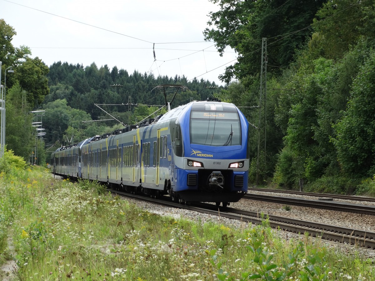 BOB Meridian ET 302 Langzug am 14.08.14 bei Aßling 