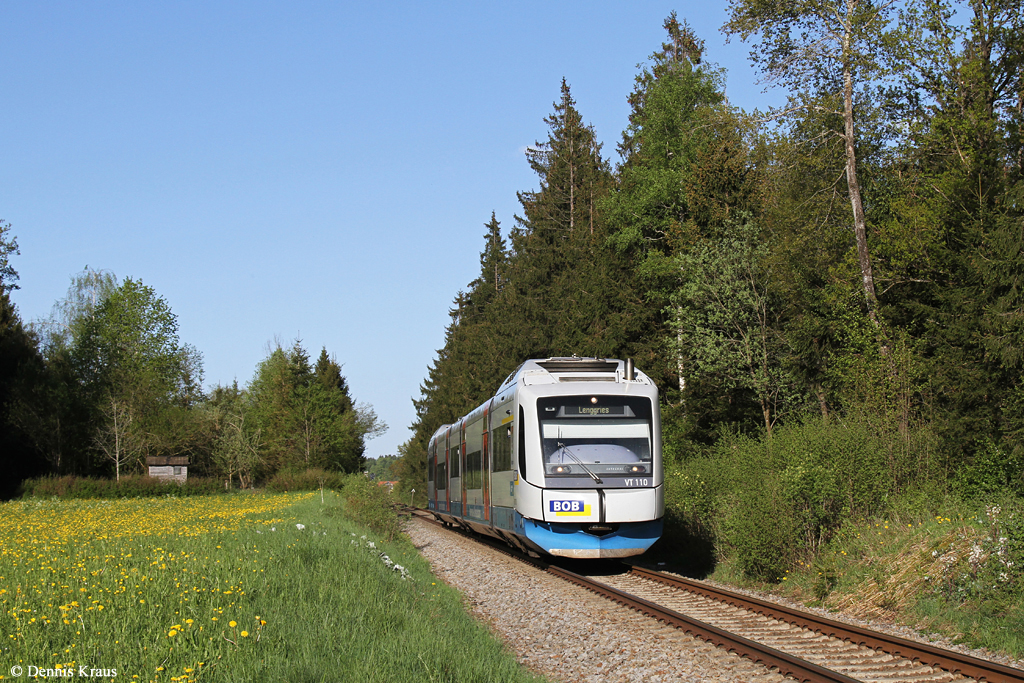 BOB VT 110 am 10.05.2015 bei Reichersbeuren.