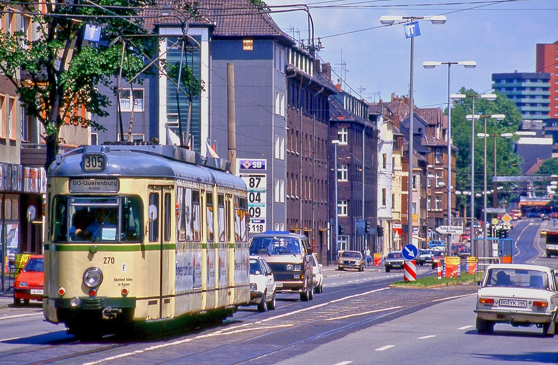 Bogestra 270, Herne Bochumer Straße, 30.06.1989.
