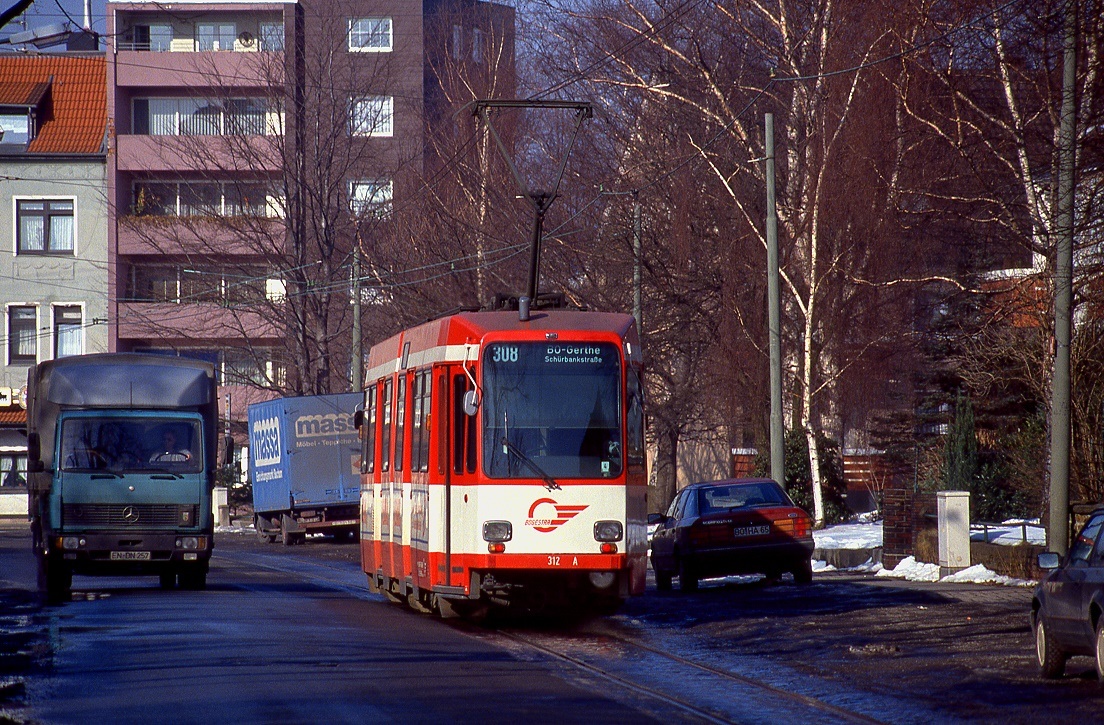 Bogestra 312, Bochum Linden, 21.02.1991.
