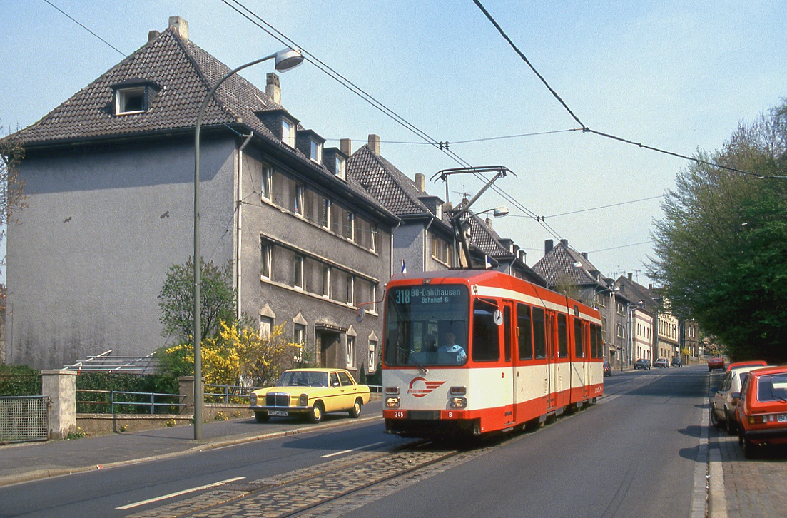 Bogestra 345, Bochum Dahlhausen, 25.04.1987.