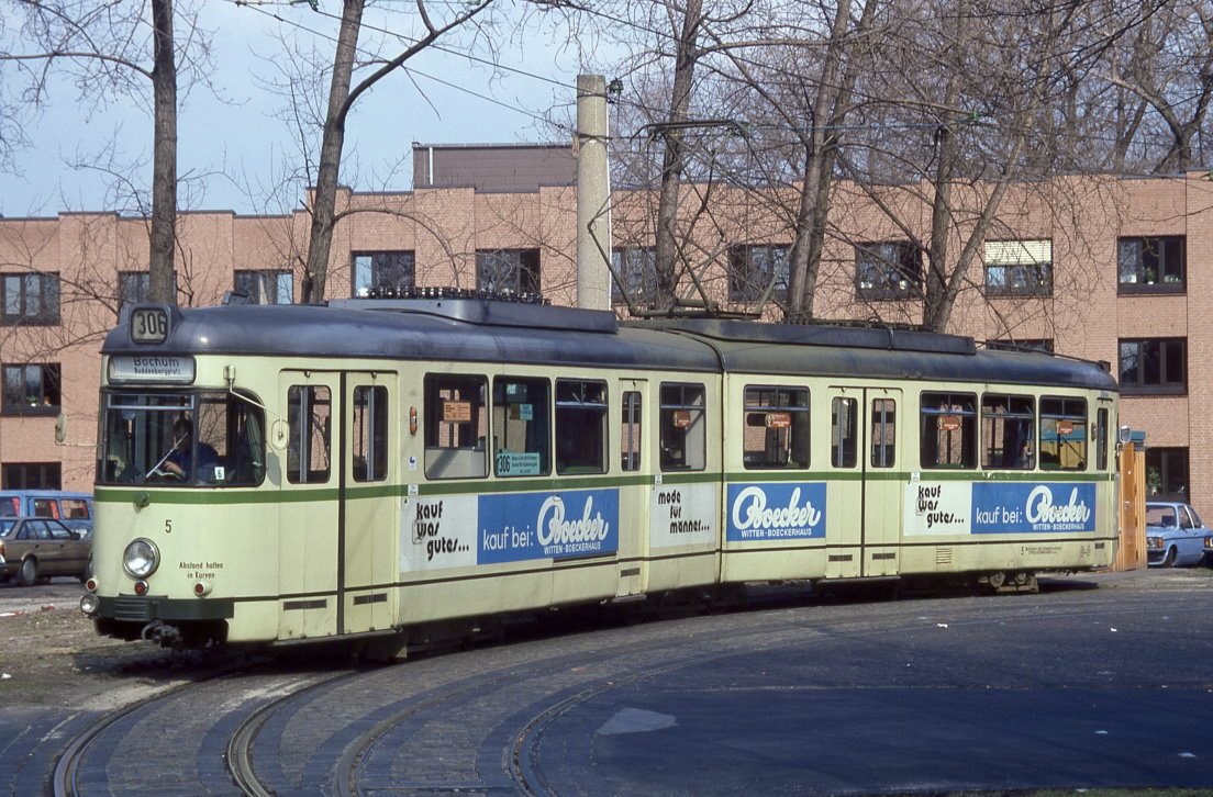 Bogestra 5, Wanne Eickel, 02.04.1987.
