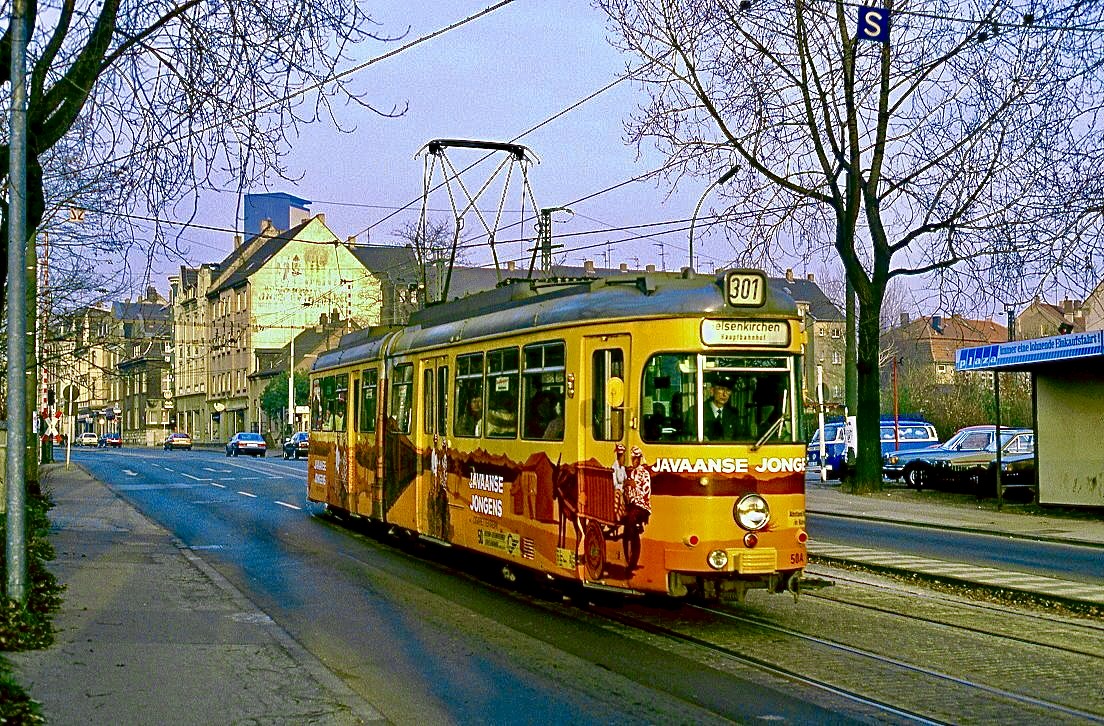 Bogestra 50, Gelsenkirchen Bismarck, 05.12.1987.
