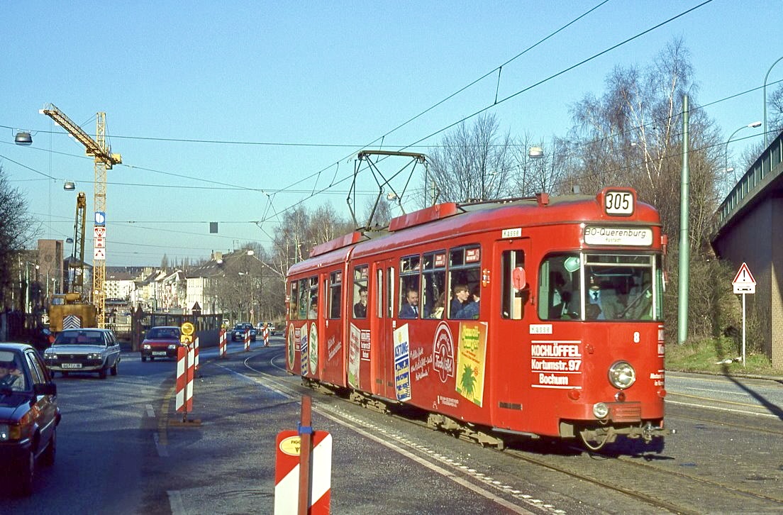Bogestra 8, Universitätsstraße, 13.01.1989.
