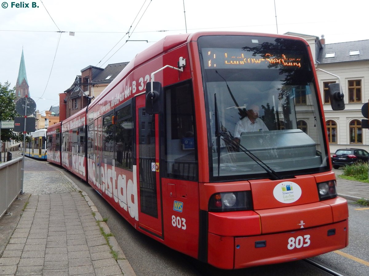 Bombardier Nr. 803 des Nahverkehr Schwerin in Schwerin am 18.08.2015