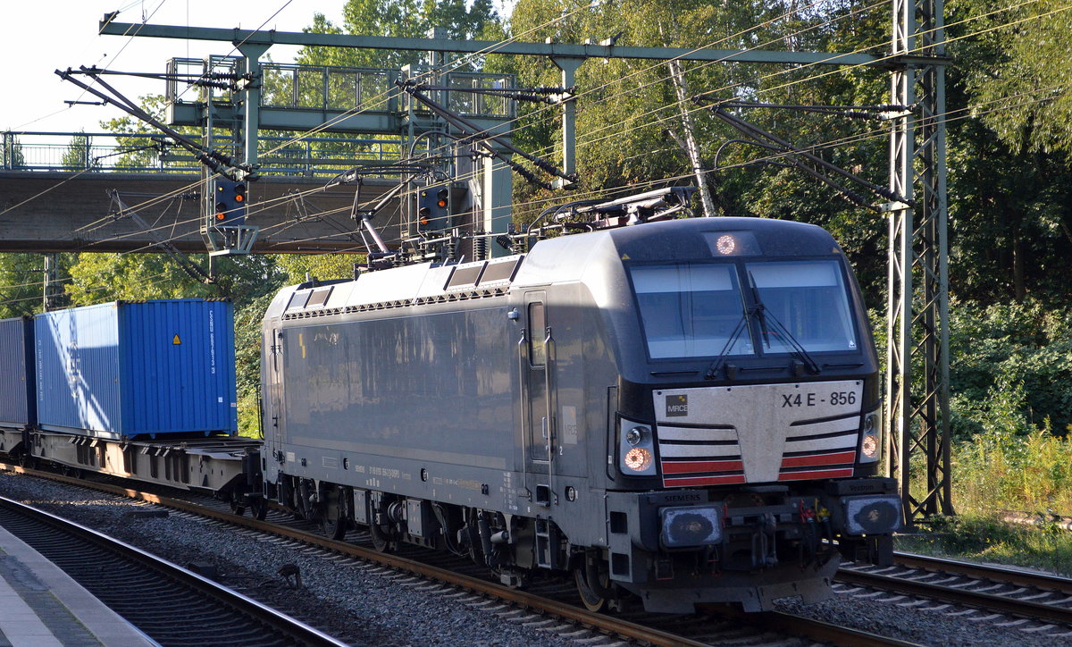 boxXpress.de GmbH, Hamburg [D] mit der MRCE Vectron  X4 E - 856  [NVR-Nummer: 91 80 6193 856-2 D-DISPO] und Containerzug Richtung Hamburger Hafen am 22.09.20 Durchfahrt Bf. Hamburg-Harburg.