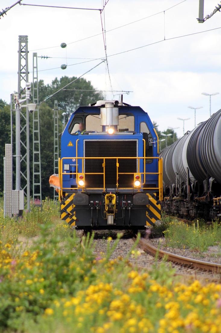 BP Raffinerie Lingen, Lok 8 bei Rangierarbeiten im Güterbahnhof Holthausen (Ems). Aufnahmedatum: 31. Juli 2015